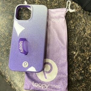 iPhone 13 Pro Max loopy case glitter purple